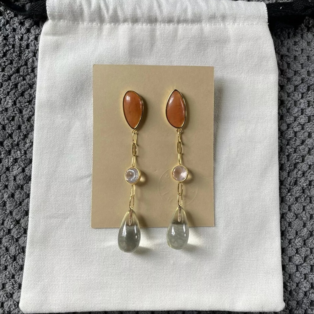 Lizzie Fortunato Crystal & Stone Earrings NWT